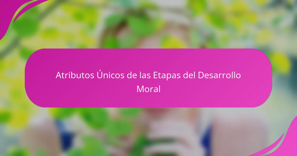 Atributos Únicos de las Etapas del Desarrollo Moral