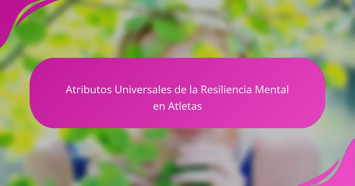 Atributos Universales de la Resiliencia Mental en Atletas